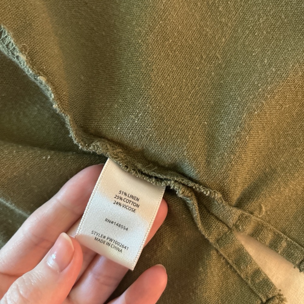 Olive Green Button-Up Shirt - Picture 2 of 4